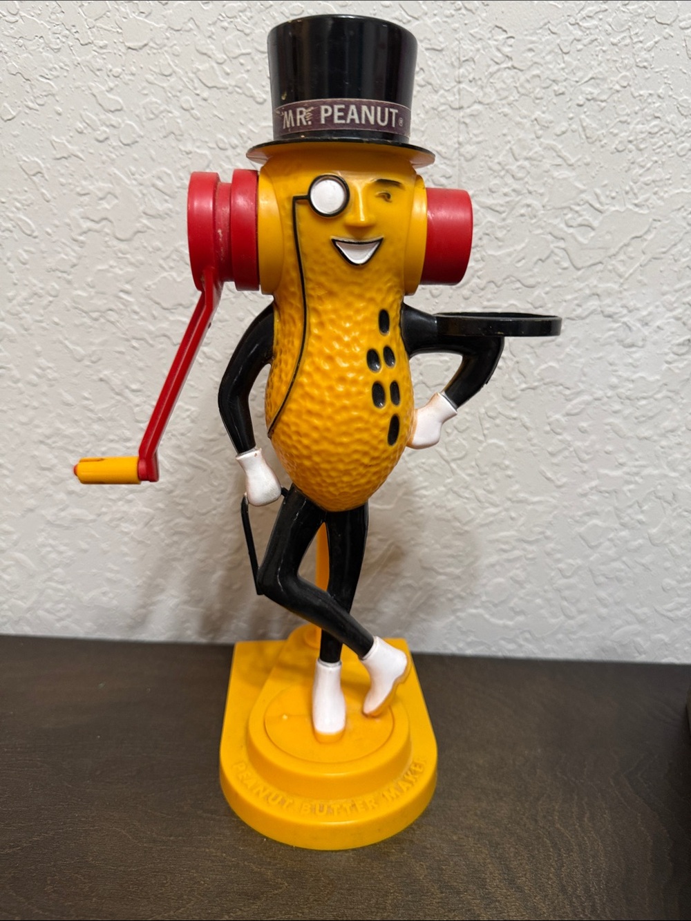 Mr. Peanut Nutcracker Peanut Butter Maker- Yellow, Black, Red-1967